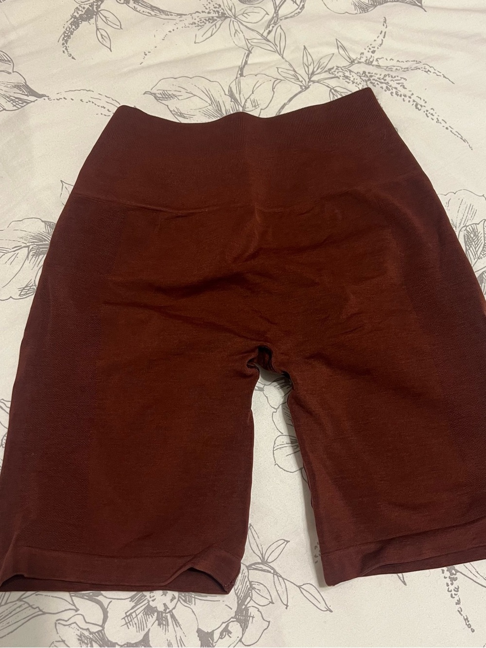Alphalete High-Waist Athletic Bike Shorts in Deep Burgundy